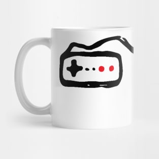 Video Game Controller Doodle Black Mug